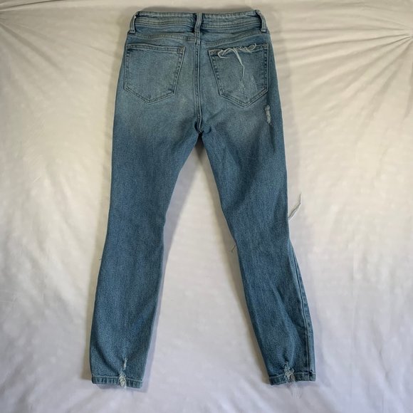 WINDSOR WOMENS SIZE 3 DENIM DISTRESSED BLUE SKINNY JEANS KNEE CASUAL TAPERED - Picture 5 of 15